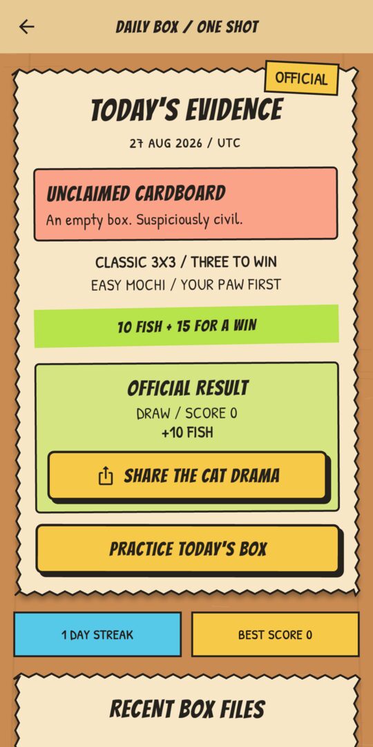 The Daily Box puzzle